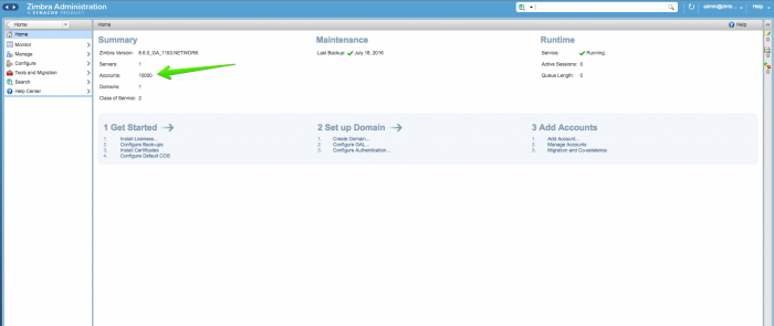 Zimbra Administration 2016-07-18 09-27-08